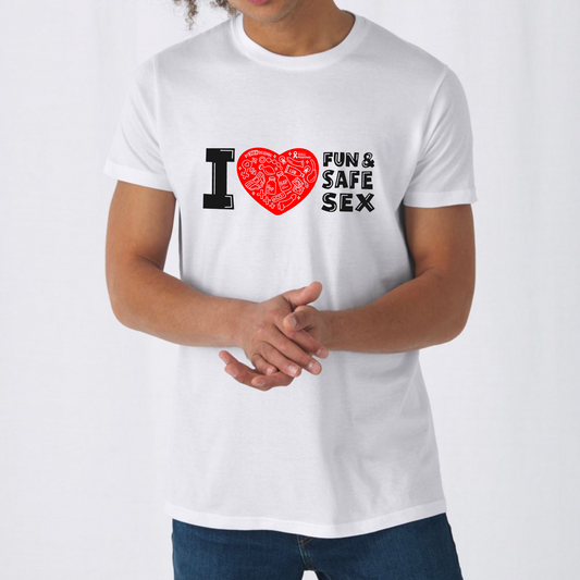 Polera Chile Positivo “I Love Fun & Safe Sex“