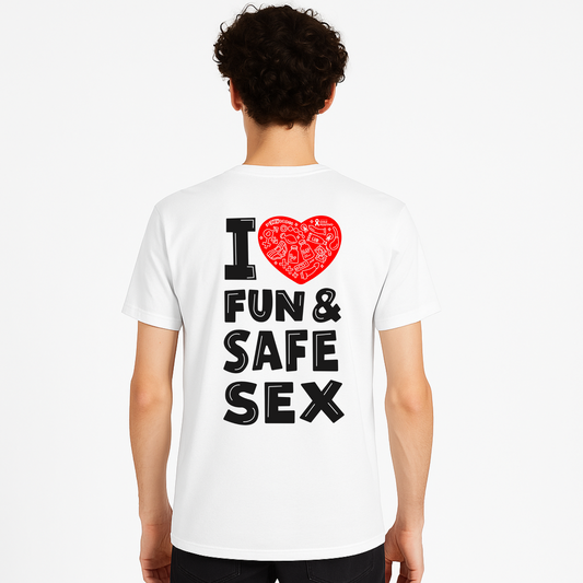 Polera Chile Positivo “I Love Fun & Safe Sex 2“